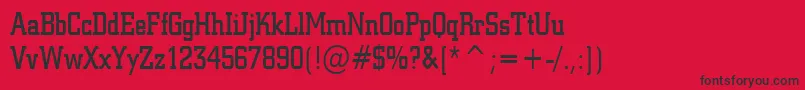 Geo957CondensedNormal-Schriftart – Schwarze Schriften auf rotem Hintergrund