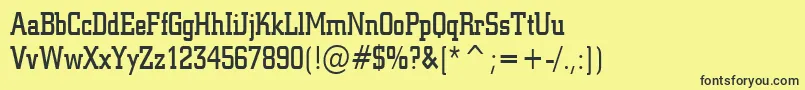 Geo957CondensedNormal Font – Black Fonts on Yellow Background