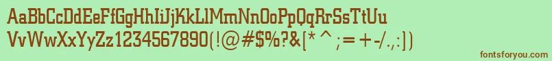 Geo957CondensedNormal Font – Brown Fonts on Green Background