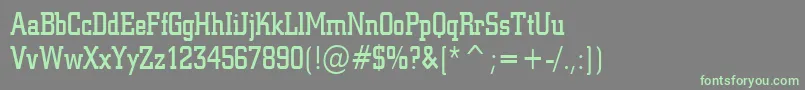 Geo957CondensedNormal Font – Green Fonts on Gray Background