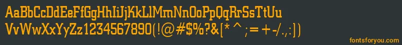 フォントGeo957CondensedNormal – 黒い背景にオレンジの文字