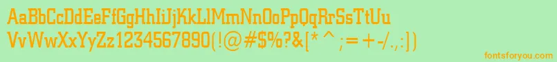Geo957CondensedNormal Font – Orange Fonts on Green Background