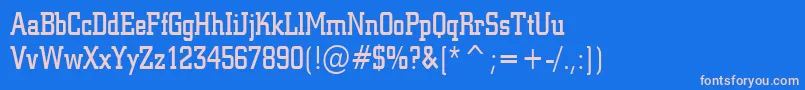 Geo957CondensedNormal Font – Pink Fonts on Blue Background