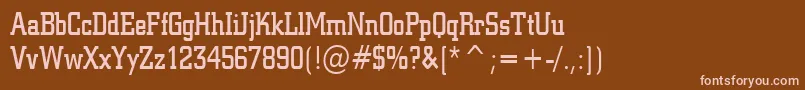 Geo957CondensedNormal Font – Pink Fonts on Brown Background