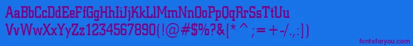Geo957CondensedNormal Font – Purple Fonts on Blue Background