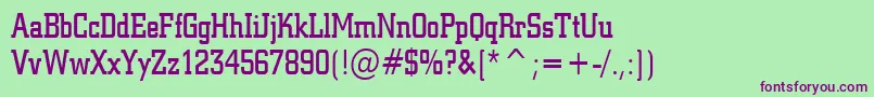 Шрифт Geo957CondensedNormal – фиолетовые шрифты на зелёном фоне
