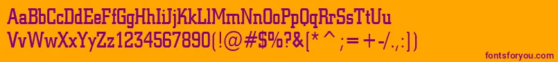 Geo957CondensedNormal Font – Purple Fonts on Orange Background