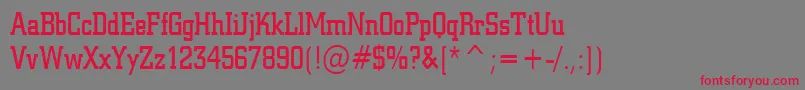 Geo957CondensedNormal Font – Red Fonts on Gray Background