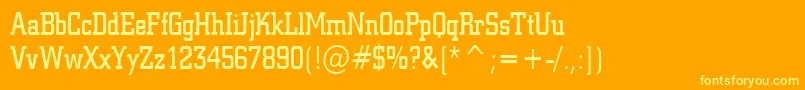 Geo957CondensedNormal Font – Yellow Fonts on Orange Background