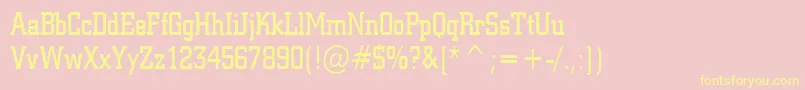Geo957CondensedNormal Font – Yellow Fonts on Pink Background