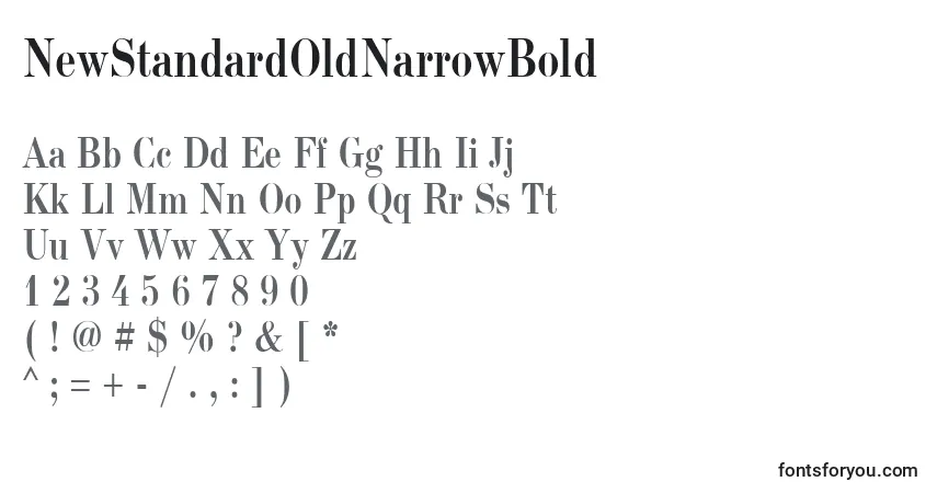 Schriftart NewStandardOldNarrowBold – Alphabet, Zahlen, spezielle Symbole