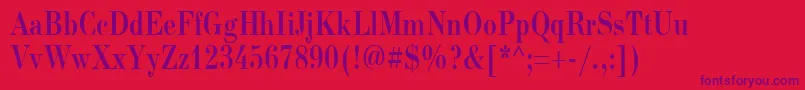 NewStandardOldNarrowBold Font – Purple Fonts on Red Background