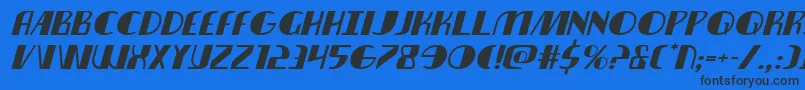 Nathanbrazilexpandital Font – Black Fonts on Blue Background