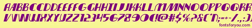 Nathanbrazilexpandital Font – Purple Fonts on Yellow Background