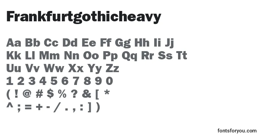 A fonte Frankfurtgothicheavy – alfabeto, números, caracteres especiais
