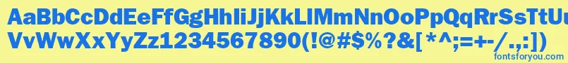 Frankfurtgothicheavy Font – Blue Fonts on Yellow Background