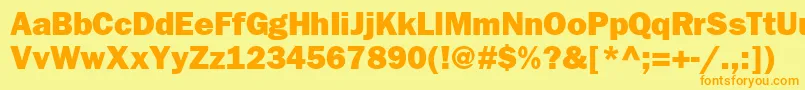 Frankfurtgothicheavy Font – Orange Fonts on Yellow Background