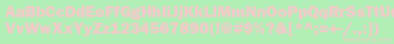 Frankfurtgothicheavy-fontti – vaaleanpunaiset fontit vihreällä taustalla