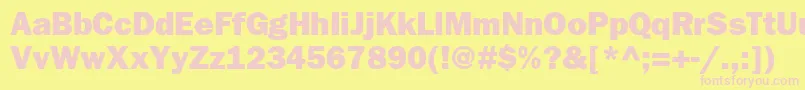 Frankfurtgothicheavy Font – Pink Fonts on Yellow Background