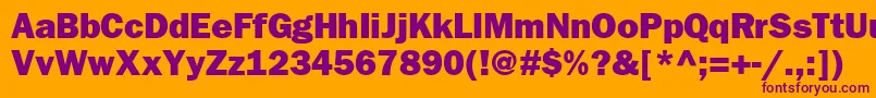 Frankfurtgothicheavy Font – Purple Fonts on Orange Background
