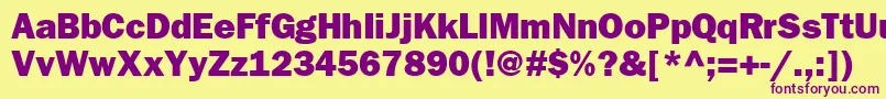 Frankfurtgothicheavy Font – Purple Fonts on Yellow Background