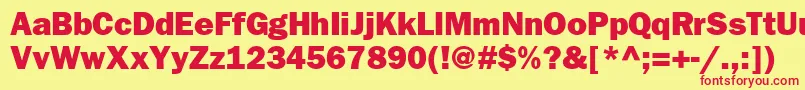Frankfurtgothicheavy Font – Red Fonts on Yellow Background