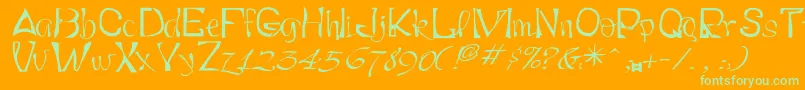 Smartryck-Schriftart – Grüne Schriften auf orangefarbenem Hintergrund