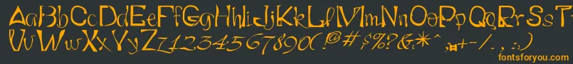 フォントSmartryck – 黒い背景にオレンジの文字