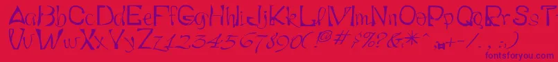 Police Smartryck – polices violettes sur fond rouge