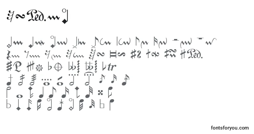 Schriftart NotaC – Alphabet, Zahlen, spezielle Symbole