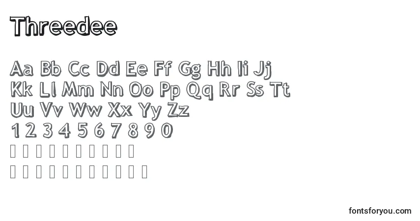 Threedee Font – alphabet, numbers, special characters