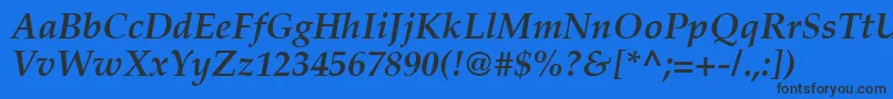 PalatinoРџРѕР»СѓР¶РёСЂРЅС‹Р№РљСѓСЂСЃРёРІ Font – Black Fonts on Blue Background