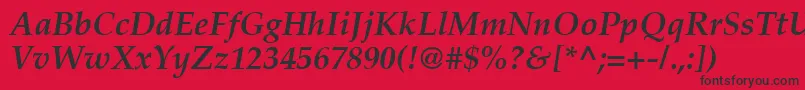 PalatinoРџРѕР»СѓР¶РёСЂРЅС‹Р№РљСѓСЂСЃРёРІ Font – Black Fonts on Red Background