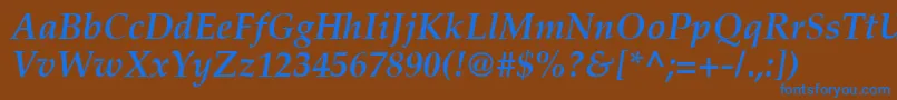 PalatinoРџРѕР»СѓР¶РёСЂРЅС‹Р№РљСѓСЂСЃРёРІ Font – Blue Fonts on Brown Background