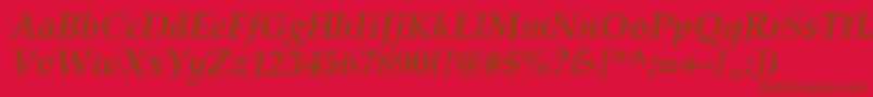 Police PalatinoРџРѕР»СѓР¶РёСЂРЅС‹Р№РљСѓСЂСЃРёРІ – polices brunes sur fond rouge