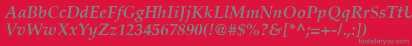 フォントPalatinoРџРѕР»СѓР¶РёСЂРЅС‹Р№РљСѓСЂСЃРёРІ – 赤い背景に灰色の文字