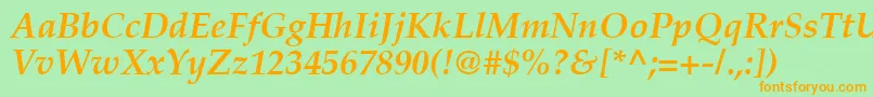 PalatinoРџРѕР»СѓР¶РёСЂРЅС‹Р№РљСѓСЂСЃРёРІ Font – Orange Fonts on Green Background