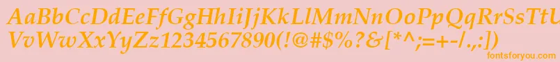 More about PalatinoПолужирныйКурсив Font PalatinoПолужирныйКурсив Font – Orange Fonts on Pink Background