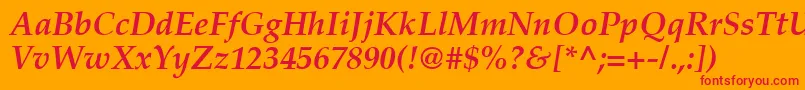 フォントPalatinoРџРѕР»СѓР¶РёСЂРЅС‹Р№РљСѓСЂСЃРёРІ – オレンジの背景に赤い文字