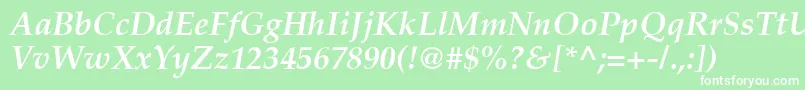 PalatinoРџРѕР»СѓР¶РёСЂРЅС‹Р№РљСѓСЂСЃРёРІ Font – White Fonts on Green Background