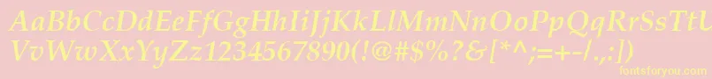 Police PalatinoРџРѕР»СѓР¶РёСЂРЅС‹Р№РљСѓСЂСЃРёРІ – polices jaunes sur fond rose