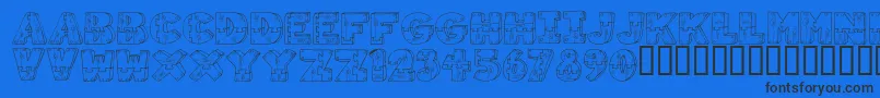 WoodShapes Font – Black Fonts on Blue Background