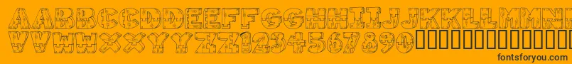 WoodShapes Font – Black Fonts on Orange Background