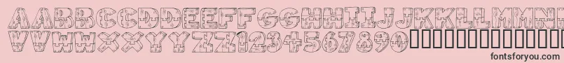 WoodShapes Font – Black Fonts on Pink Background