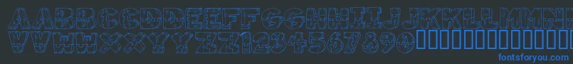 WoodShapes Font – Blue Fonts on Black Background