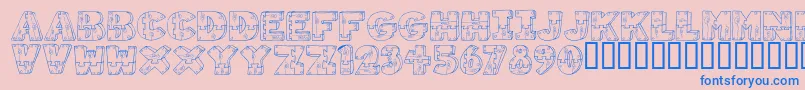 WoodShapes Font – Blue Fonts on Pink Background