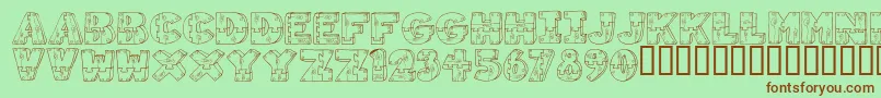 WoodShapes Font – Brown Fonts on Green Background