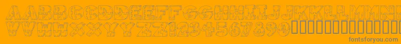 WoodShapes-Schriftart – Graue Schriften auf orangefarbenem Hintergrund