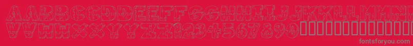 WoodShapes Font – Gray Fonts on Red Background