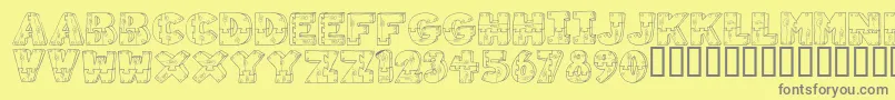 WoodShapes Font – Gray Fonts on Yellow Background